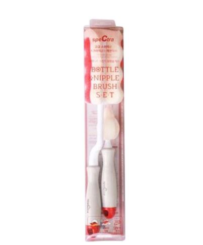 Bottle &amp; Nipple Brush Set, Red - Spectra